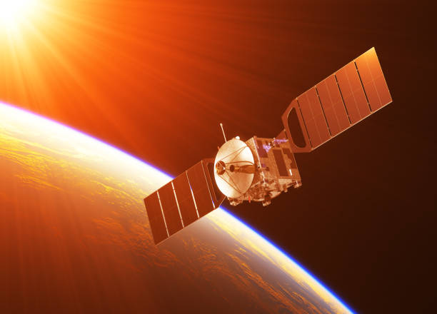 istock Satellite In The Rays Of Rising Sun 680511642