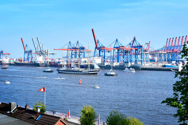 istock Hamburg harbor, birthday parade with various ships 680512480