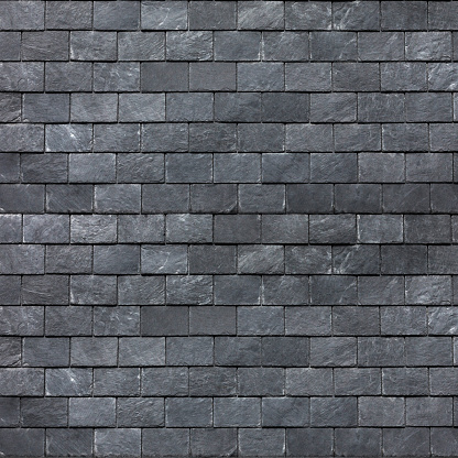 Roof (wall) of the Silesian black shale. Slate roofing tiles, background image, texture