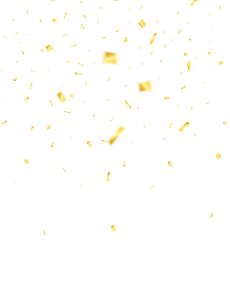 istock Confetti. Golden confetti isolated on white background. Flying confetti 680513490