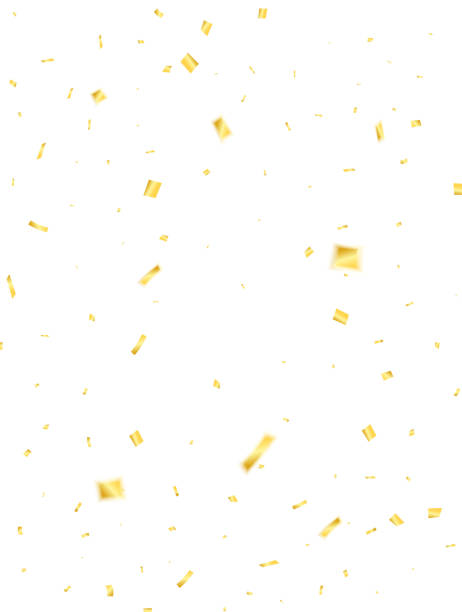 istock Confetti. Golden confetti isolated on white background. Flying confetti 680513716