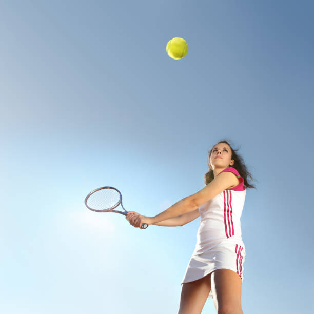 istock tennis player with racket during a match game 680515752