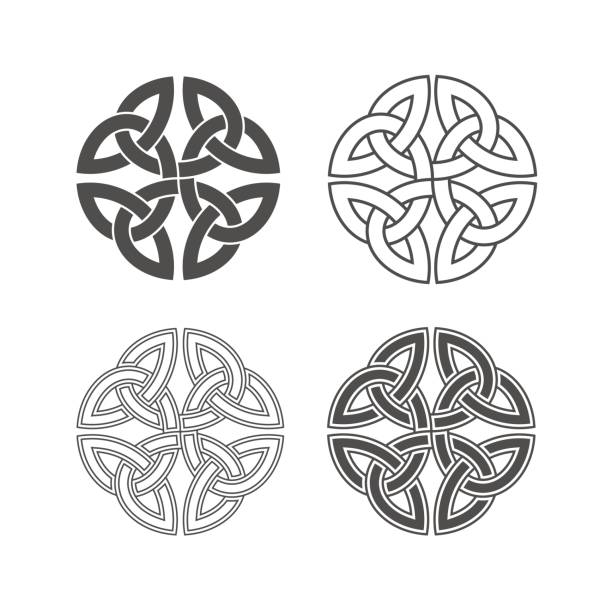 keltischer knoten vektor. ethnischer schmuck. - irish cross stock-grafiken, -clipart, -cartoons und -symbole