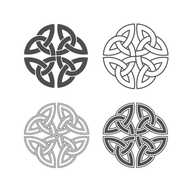 ilustrações de stock, clip art, desenhos animados e ícones de vector celtic knot. ethnic ornament. - celtic cross