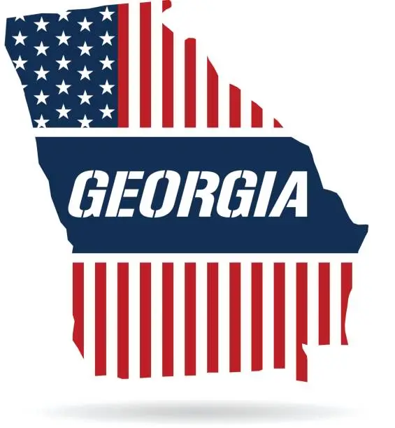 Vector illustration of Georgia patriotic map. Vector graphic design illustration