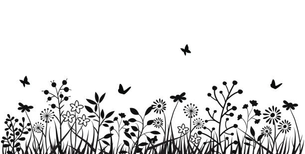 вектор цветочный фон . - butterfly single flower vector illustration and painting stock illustrations