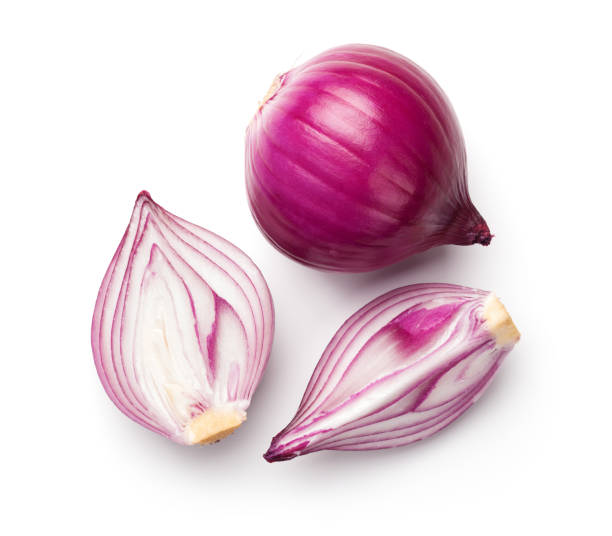 istock Sliced Red Onions Isolated on White Background 680534446