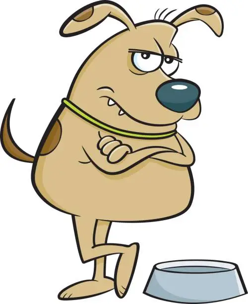 Vector illustration of Cartoon Mad Dog
