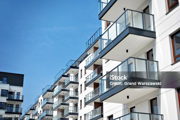 Modern Luxury Apartment Building Stock Photo - Download Image Now - Apartment, Balcony, Building Exterior