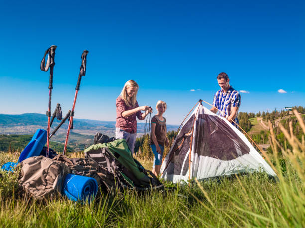 istock Family camping in the mountains 680634786