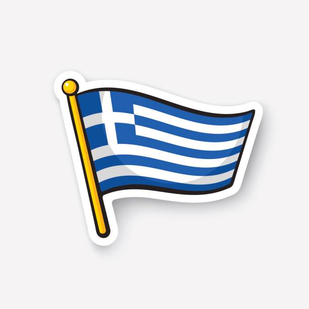 弗拉格斯塔夫的貼紙國旗的希臘的 - 希臘國旗 幅插畫檔、美工圖案、卡通及圖標