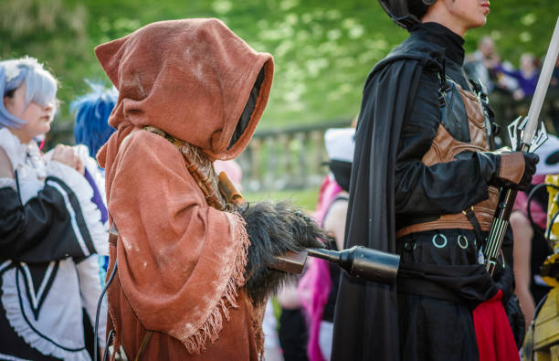 Cosplayer dressed as a 'Jawa' from 'Star Wars' at Sci-Fi Scarborough.
