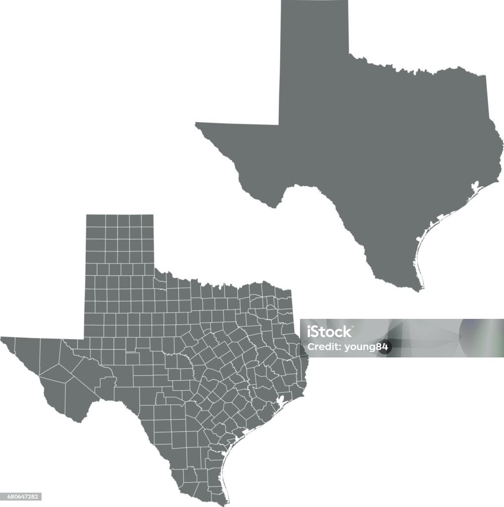 Colorless Texas Map Texas Map Stock Illustration - Download Image Now - Black Color ...