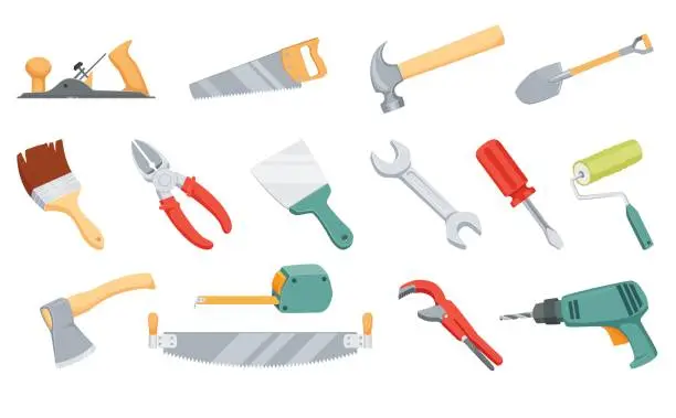 Vector illustration of Repair tool set