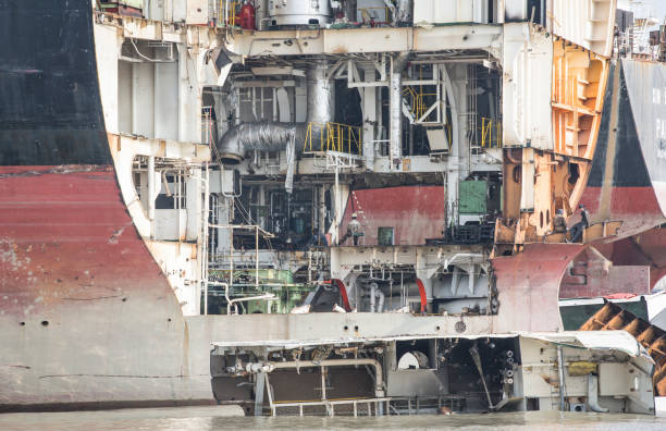 istock Partially broken ship in a yard in Chittagong, Bangladesh 680656960