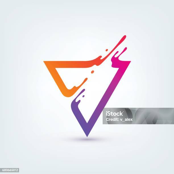 Vector Illustration Abstract Colorful Triangle Stock Illustration - Download Image Now - Logo, Paint, Motion