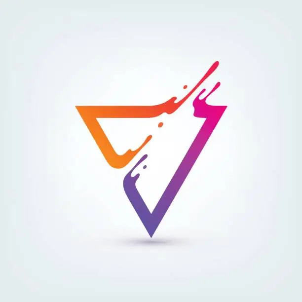 Vector illustration of Vector Illustration. Abstract Colorful Triangle