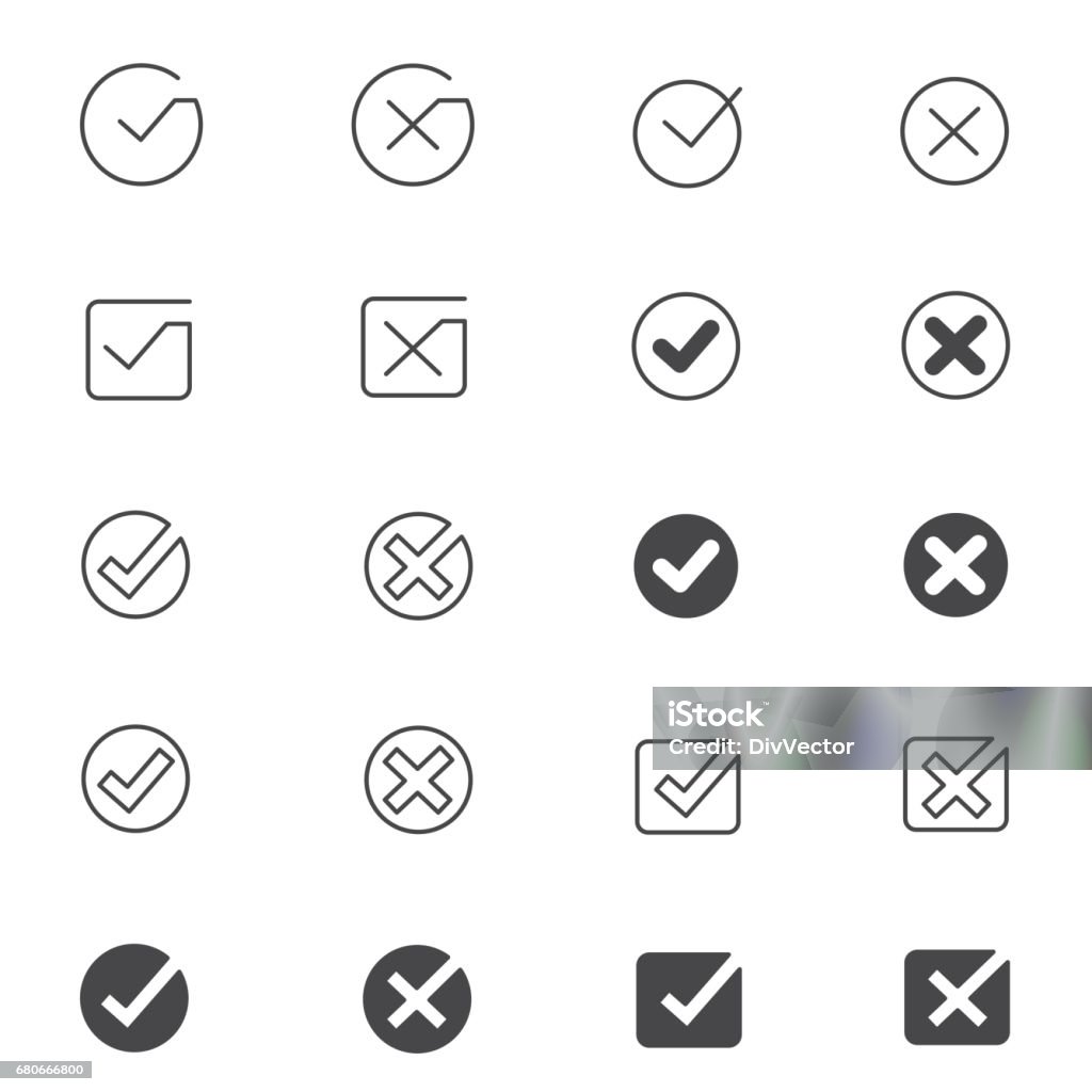 Tick mark icon set Tick mark icon set , vector illustration Icon Symbol stock vector