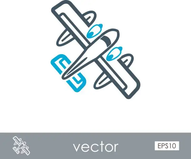 Vector illustration of Hydroplane outline icon. Summer. Vacation