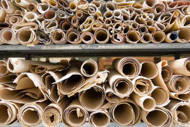 Ancient Rolled Maps stock photo