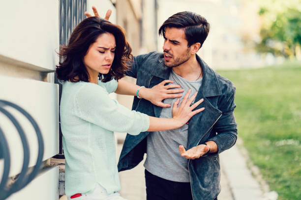 Young couple in conflict Annoyed boyfriend arguing with his girlfriend rejection photos stock pictures, royalty-free photos & images