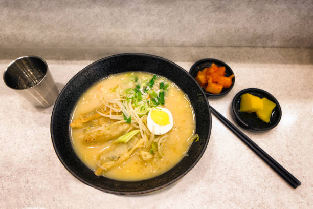 istock Stock Image: Bowl of ramen with Korean kimchi 680687064