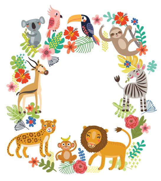Animals of the jungle. Vector set of characters Animals of the jungle. Vector set of characters. african antelope stock illustrations