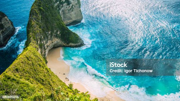 Manta Bay Or Kelingking Beach On Nusa Penida Island Bali Indonesia Stock Photo - Download Image Now