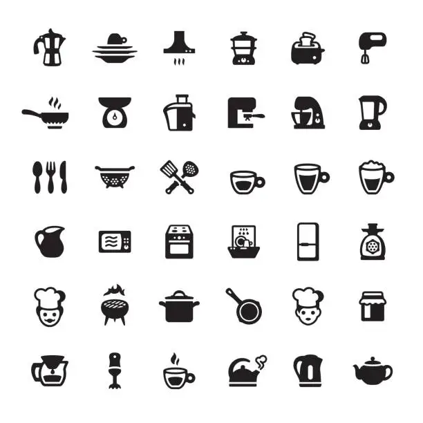 Vector illustration of Kitchen appliances icons set