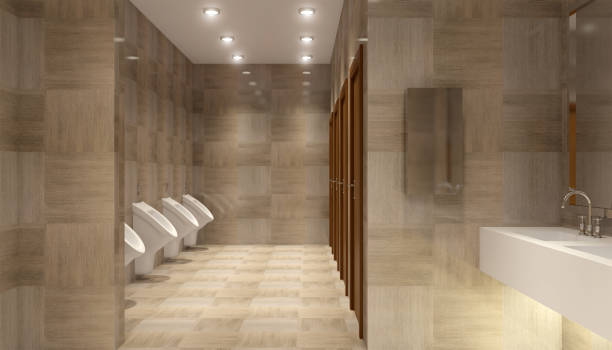istock public toilet in shopping Mall, 3D rendering 680702398