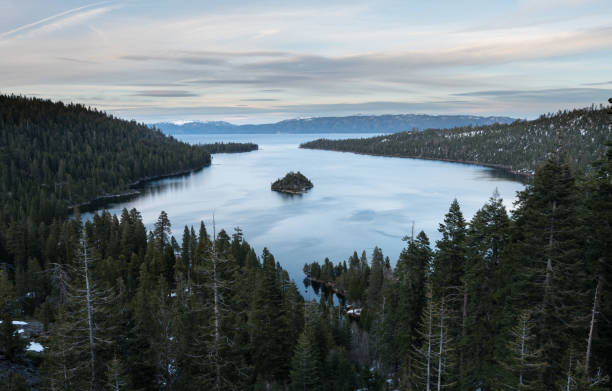 istock Emerald Bay on Lake Tahoe with snow on mountains 680706580