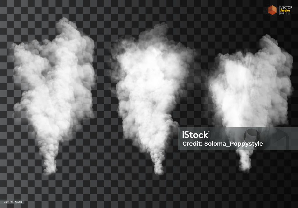 Fog or smoke isolated transparent special effect. White vector cloudiness, mist smog background. Fog or smoke isolated transparent special effect. White vector cloudiness, mist smog background. illustration Cloud - Sky stock vector