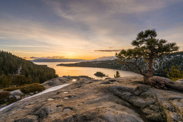 istock Emerald Bay on Lake Tahoe with snow on mountains 680710342