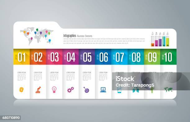 Folder Infographics Design Vector And Business Icons Stock Illustration - Download Image Now