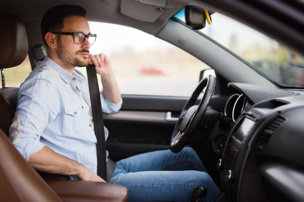 istock Fasten the car seat belt. Safety belt safety first while driving 680714540