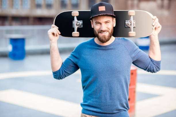 istock Portrait of a man with skateboard 680714680