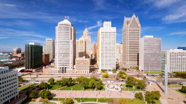 istock Aerial view of Detroit 680714698