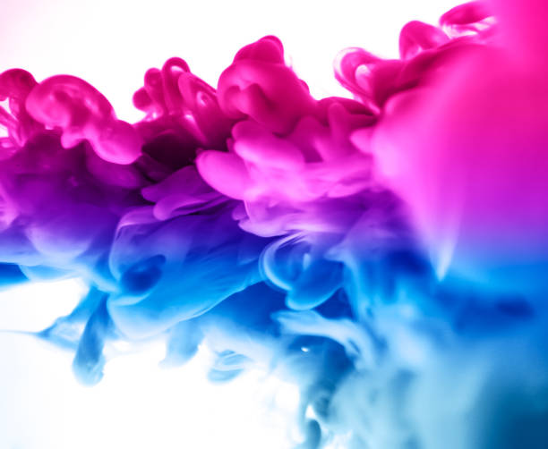 istock Acrylic colors and ink in water. Abstract frame background. Isolated on white. 680717108