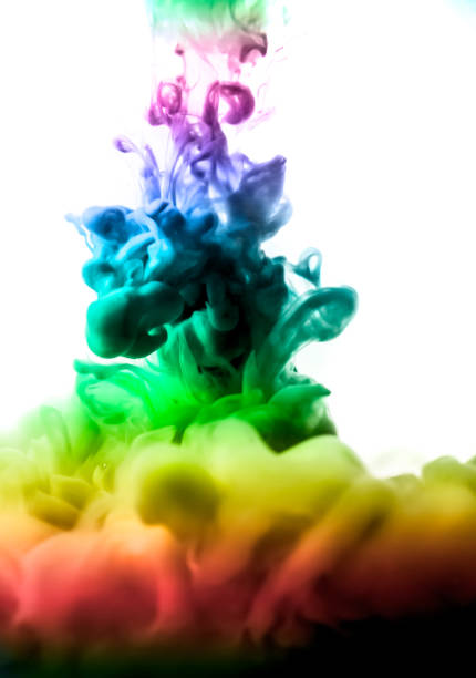 istock Acrylic colors and ink in water. Abstract frame background. Isolated on white. 680718418
