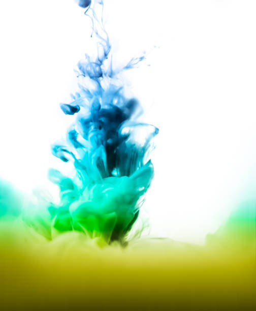 istock Acrylic colors and ink in water. Abstract frame background. Isolated on white. 680719108