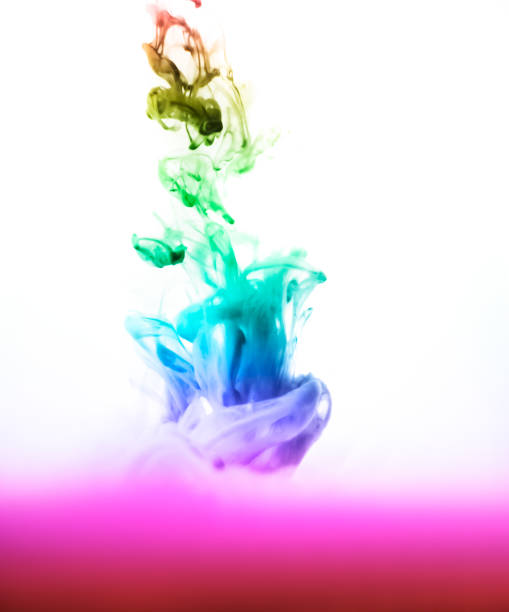 istock Acrylic colors and ink in water. Abstract frame background. Isolated on white. 680719132