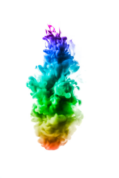 istock Acrylic colors and ink in water. Abstract frame background. Isolated on white. 680719152
