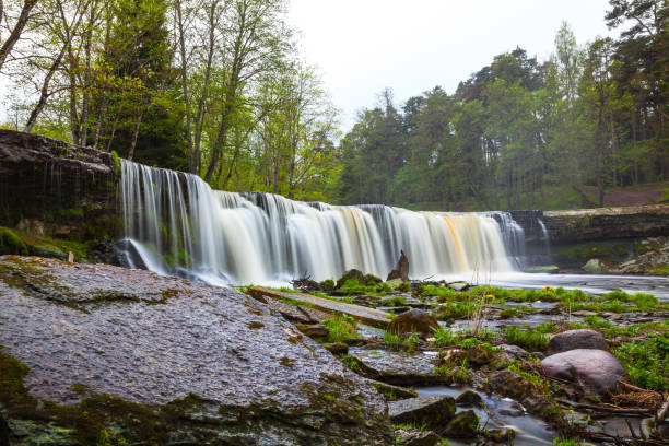 istock Keila Joa waterfall, long exposure and spring time with greenery. 680719950