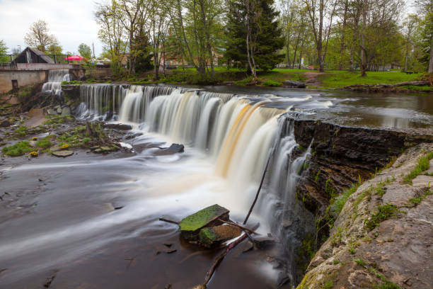 istock Keila Joa waterfall, long exposure and spring time with greenery. 680720836