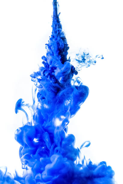 istock Acrylic colors and ink in water. Abstract frame background. Isolated on white. 680721392