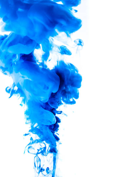 istock Acrylic and ink in water. Abstract frame background. Isolated on white 680729492