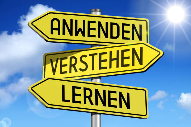 istock Lerning concept - yellow roadsign 680733534