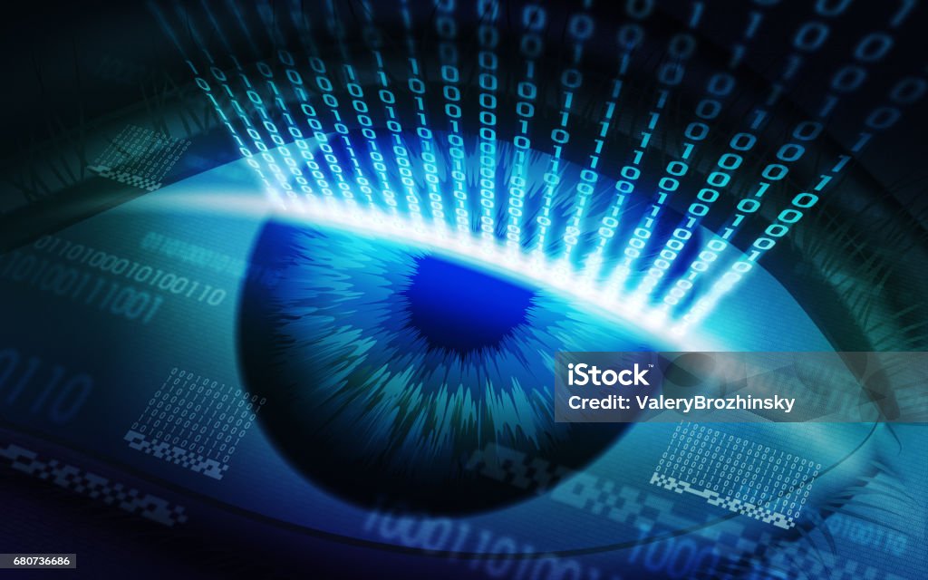 The scanning system of the retina, biometric security devices - Royalty-free Olho Foto de stock