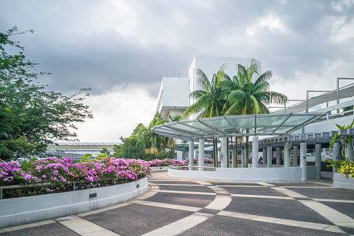 Campus view in Nanyang Technological University in Singapore. NTU is one of the two largest public universities in Singapore.
