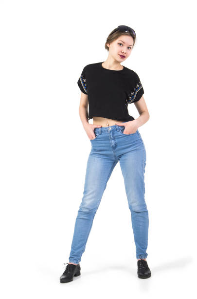 istock Young girl posing in jeans. 680744872